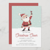 Invitation Soirée de Noël père Noël (Devant / Derrière)