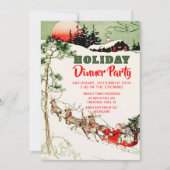 Invitation Soirée de Noël Père Noël Reindeer (Devant)