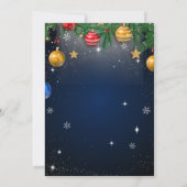 Invitation Soirée de Noël personnalisée en or et blanc (Dos)