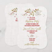 Invitation Soirée de Noël Poinsettia Classy (Devant / Derrière)