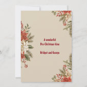 Invitation Soirée de Noël Poinsettia en ivoire d'olive élégan (Dos)