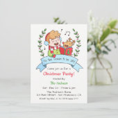 Invitation Soirée de Noël pour garçon et renne (Debout devant)