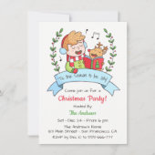 Invitation Soirée de Noël pour garçon et renne (Devant)