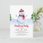 Invitation Soirée de Noël pour les enfants de Snowman (Debout devant)