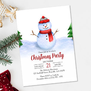 Invitation Soirée de Noël pour les enfants de Snowman