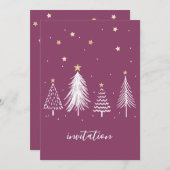 Invitation Soirée de Noël Purple Élégant (Devant / Derrière)