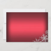 Invitation Soirée de Noël Red Crystal Snowflake (Dos)