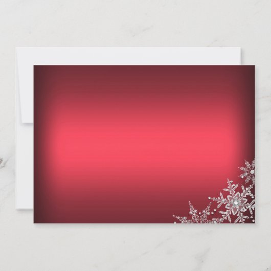 Invitation Soirée de Noël Red Crystal Snowflake (Dos)
