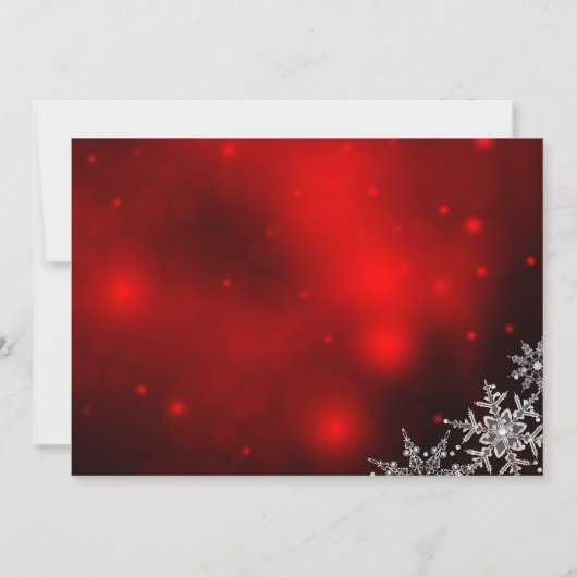 Invitation Soirée de Noël Red Crystal Snowflake (Dos)