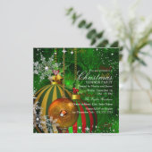 Invitation Soirée de Noël Red Green Snowflon (Debout devant)