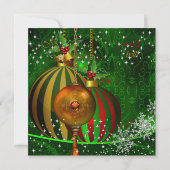 Invitation Soirée de Noël Red Green Snowflon (Dos)