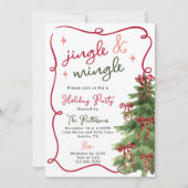 Invitation Soirée de Noël Retro Fun Jingle & Mingle (Devant)