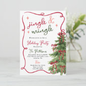 Invitation Soirée de Noël Retro Fun Jingle & Mingle (Debout devant)