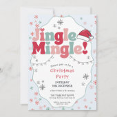 Invitation Soirée de Noël Rétro Jingle Mingle (Devant)