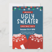 Invitation Soirée de Noël rétro Ugly Sweat (Devant)