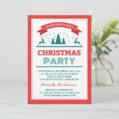 Invitation Soirée de Noël Retro Vintage (Debout devant)
