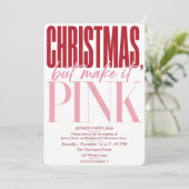 Invitation Soirée de Noël rose (Debout devant)