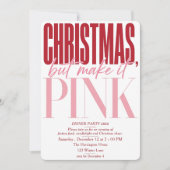 Invitation Soirée de Noël rose (Devant)