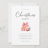 Invitation Soirée de Noël rose (Devant)