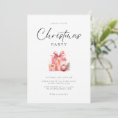 Invitation Soirée de Noël rose (Debout devant)