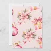 Invitation Soirée de Noël rose (Dos)