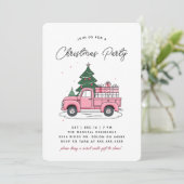 Invitation Soirée de Noël rose (Debout devant)