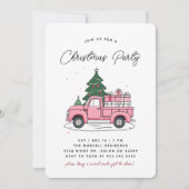 Invitation Soirée de Noël rose (Devant)