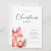 Invitation Soirée de Noël rose (Devant)