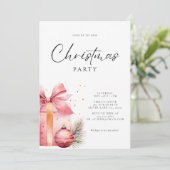 Invitation Soirée de Noël rose (Debout devant)