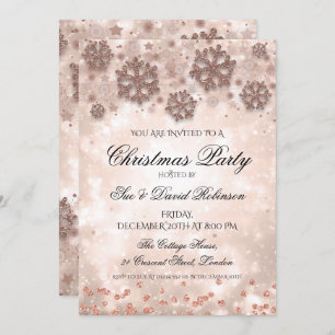 Invitation Soirée de Noël Rose Gold