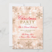 Invitation Soirée de Noël Rose Gold (Devant)