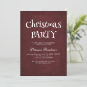 Invitation Soirée de Noël rouge minimaliste (Debout devant)