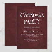 Invitation Soirée de Noël rouge minimaliste (Devant / Derrière)