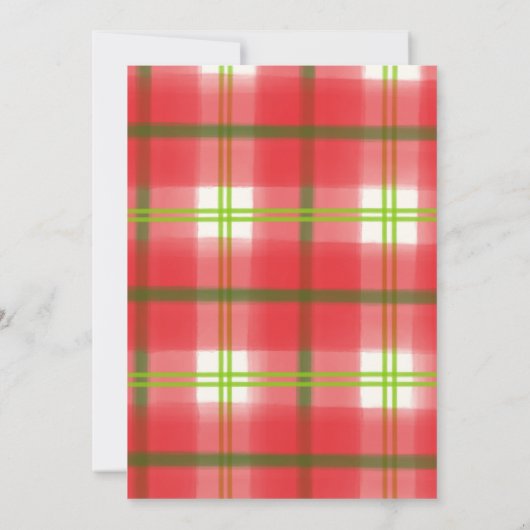 Invitation Soirée de Noël Russe Vert Plaid (Dos)