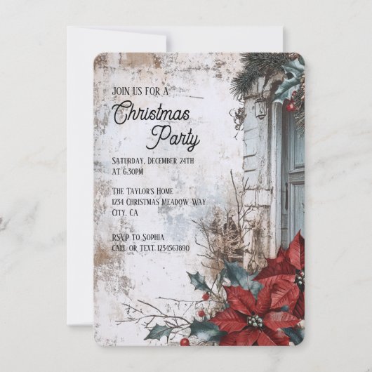 Invitation Soirée de Noël Rustique (Devant)