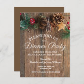 Invitation Soirée de Noël rustique (Devant / Derrière)