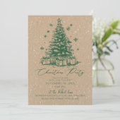 Invitation Soirée de Noël rustique (Debout devant)