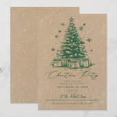 Invitation Soirée de Noël rustique (Devant / Derrière)