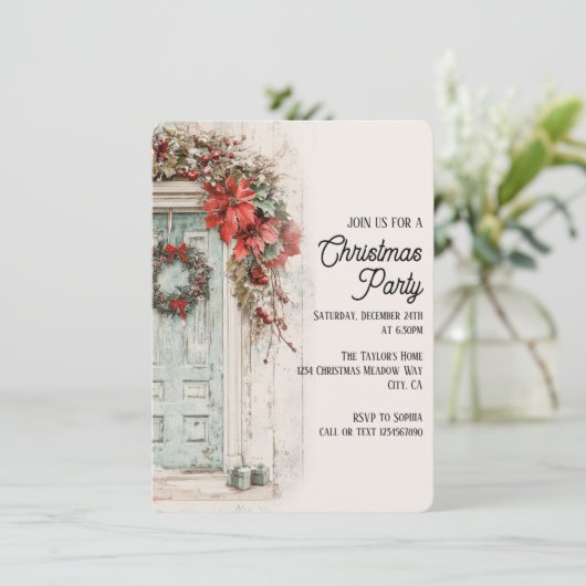 Invitation Soirée de Noël Rustique (Debout devant)