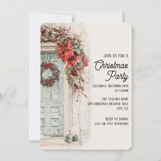 Invitation Soirée de Noël Rustique (Devant)