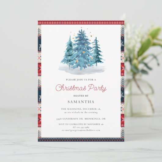 Invitation Soirée de Noël rustique (Debout devant)