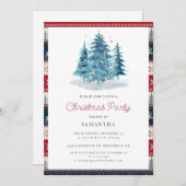 Invitation Soirée de Noël rustique (Devant / Derrière)