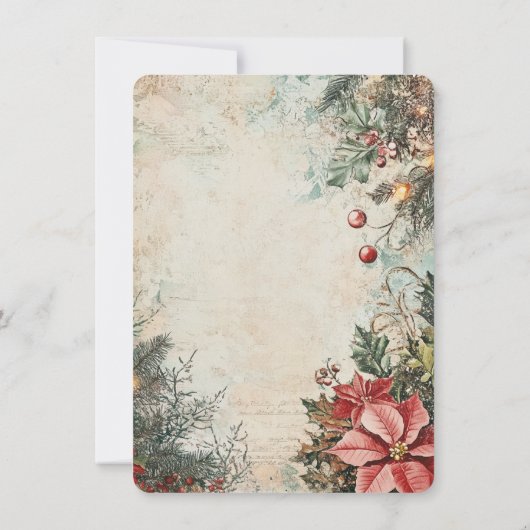 Invitation Soirée de Noël rustique (Dos)