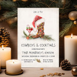 Invitation Soirée de Noël Rustique Cowboys et Cocktails<br><div class="desc">Aquarelle Western Cowboys et Cocktails invitations à la fête. Doté d'une botte de cowboy avec chapeau de Père Noël, guirlandes, lumières de Noël, fer à cheval et un cocktail festif. Idéal pour votre fête de Noël à thème occidental ! Tout libellé peut être modifié. Pour apporter d'autres modifications, accédez à...</div>