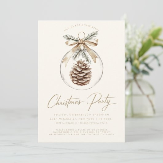 Invitation Soirée de Noël Rustique minimaliste (Debout devant)