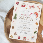 Invitation Soirée de Noël secrète Père Noël