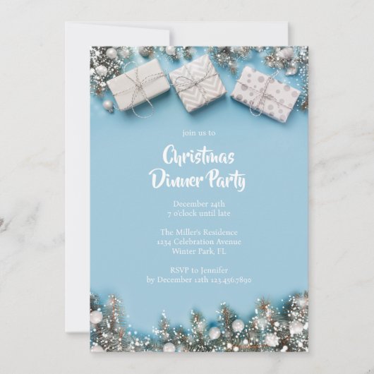 Invitation Soirée de Noël simple (Devant)