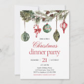 Invitation Soirée de Noël Soirée d'ornements élégants (Devant)