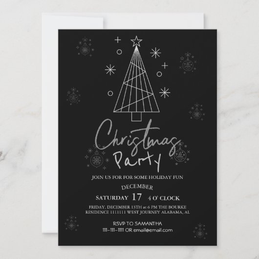 Invitation Soirée de Noël Soirée Soirée de Noël (Devant)