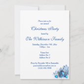 Invitation Soirée de Noël stylée Bleu & Argent (Dos)